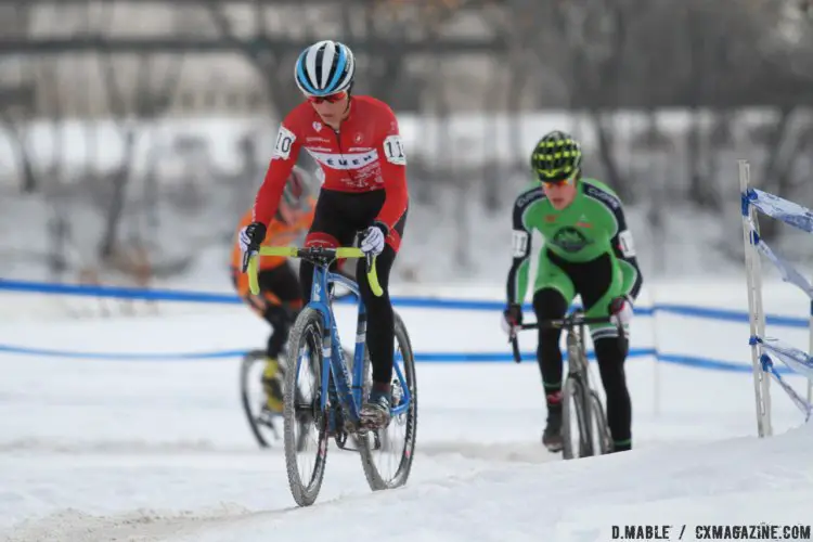 Lance Haidet picked his way through traffic, finally reaching the third step of the podium. 2017 Cyclocross National Championships - U23 Men. © D. Mable / Cyclocross Magazine