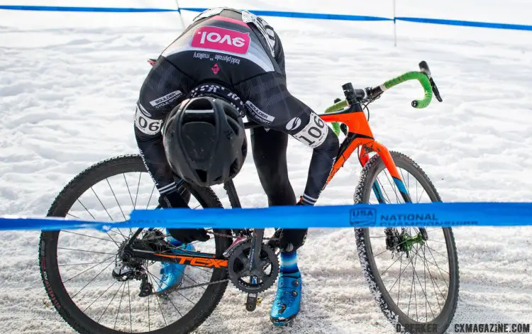 The heartbreaking moment of Maxx Chance. 2017 Cyclocross National Championships © D. Perker / Cyclocross Magazine