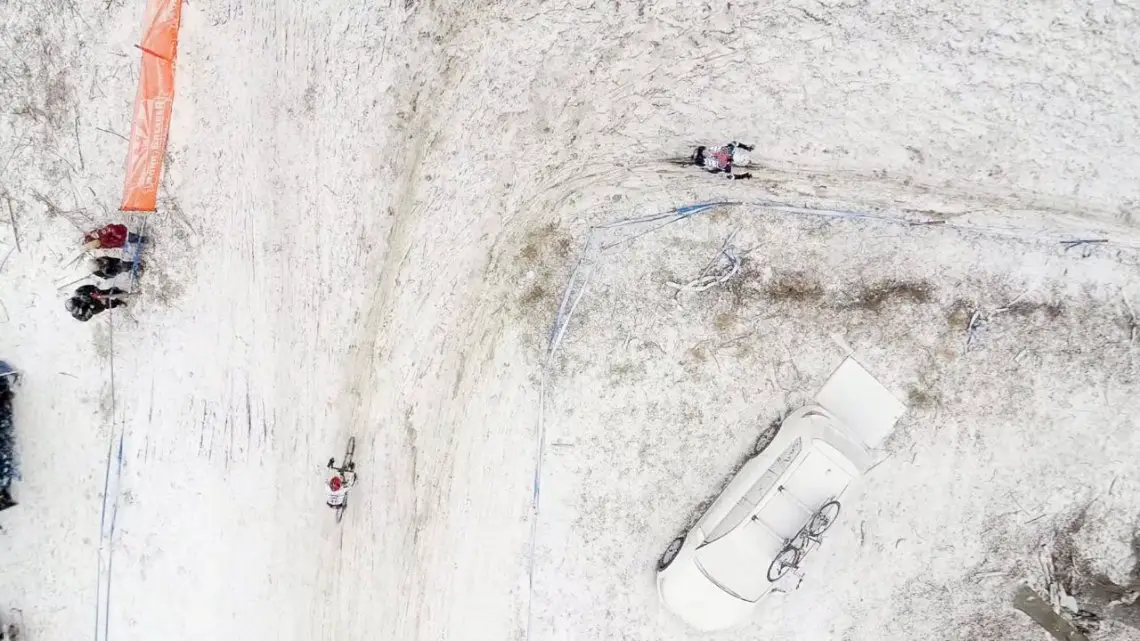 Noah Bell gives an aerial view of the 2017 Cyclocross National Championships