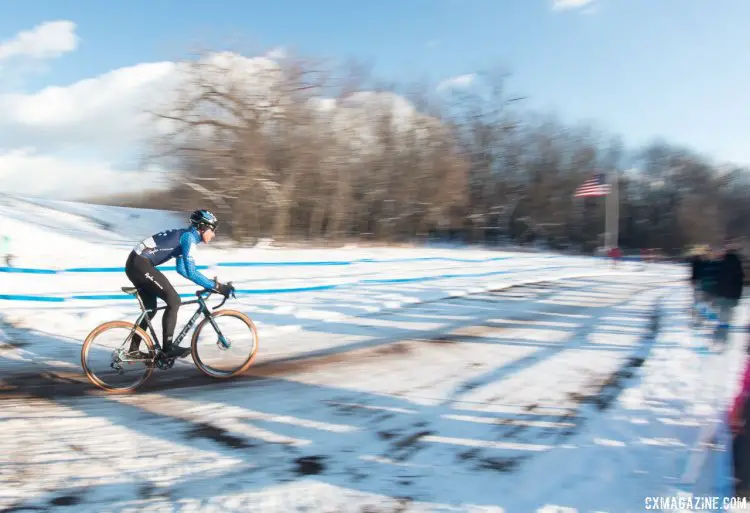 Powers flew the Aspire flag but two crashes hurt his title chances. 2017 Cyclocross National Championships, Elite Men. © A. Yee / Cyclocross Magazine