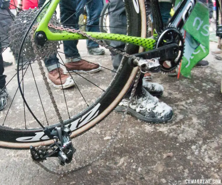 Stephen broke his rear derailleur hanger with just three turns before the finishing straight. 2017 Cyclocross National Championships, Elite Men. © A. Yee / Cyclocross Magazine