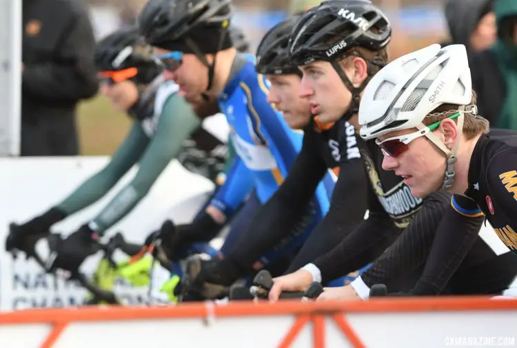 Start line anticipation. 2017 Cyclocross National Championships, Collegiate Relays. © A. Yee / Cyclocross Magazine