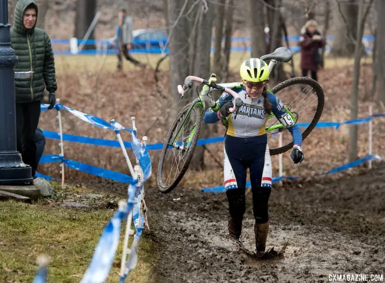 Emily Shields made a splash in winning the 2017 Cyclocross National Championships, Masters Collegiate Club Women. © A. Yee / Cyclocross Magazine