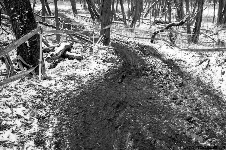 The spots were limited, but there was dirt and traction to be found out on the course. 2017 Cyclocross National Championships. Sunday, U23 Men, Elite Women, Elite Men. © J. Curtes / Cyclocross Magazine