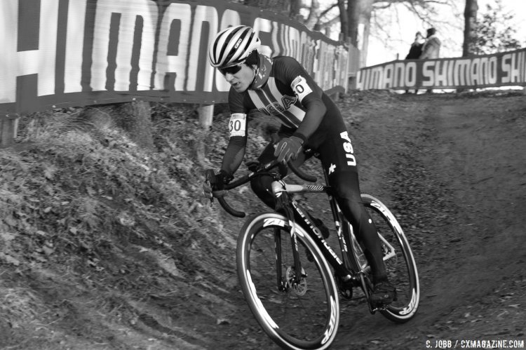 Sam Noel on his way to 56th. 2017 Hoogerheide UCI Cyclocross World Cup. Junior Men. © C. Jobb / Cyclocross Magazine