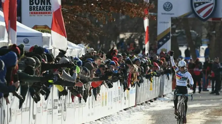 Katie Compton dominated and controlled the race from the front to win her 13th Elite Women's National Championship. 2017 Cyclocross National Championships, Elite Women. © A. Yee / Cyclocross Magazine