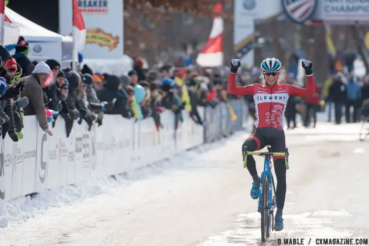 Lance Haidet wins. 2017 Cyclocross National Championships - U23 Men. © D. Mable / Cyclocross Magazine