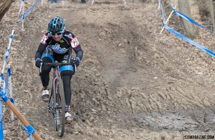 Van Gider powers through the ruts. 2017 Cyclocross National Championships, Masters Women 50-54. © A. Yee / Cyclocross Magazine