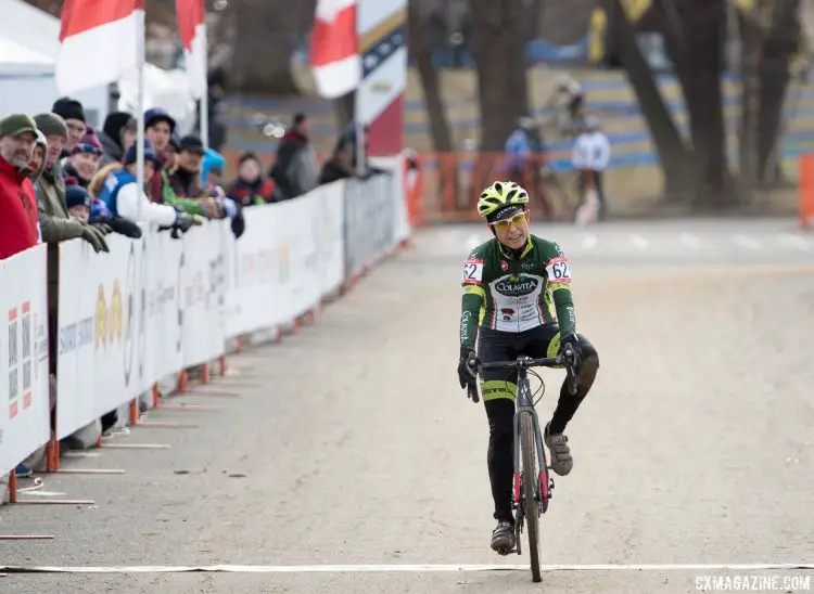 Stacey Barbossa made up for last year's mechanical while in the lead and finished on the podium this year. 2017 Cyclocross National Championships, Masters Women 50-54. © A. Yee / Cyclocross Magazine