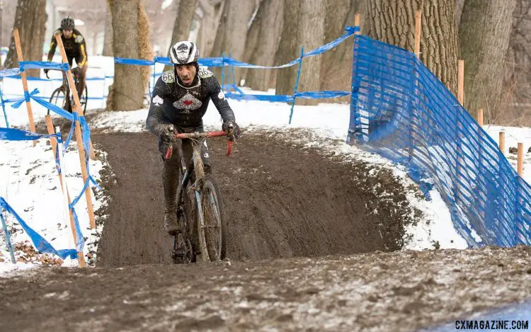 Jonathan Card had a solid ride to finish third after sitting in second for most of the race. 2017 Cyclocross National Championships, Masters Men 50-54. © A. Yee / Cyclocross Magazine