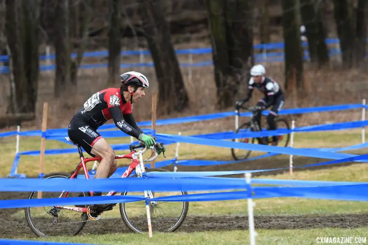 Eric Derivera grabbed an early lead. 2017 Cyclocross National Championships, Masters Men 60-64. © A. Yee / Cyclocross Magazine