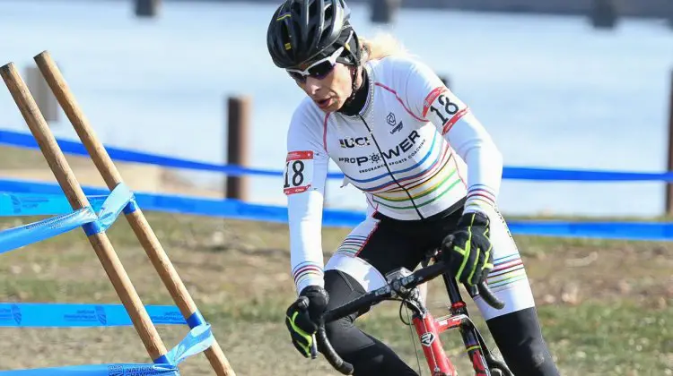 Christina Perkins had a dominant ride to win the 60+ title. 2017 Cyclocross National Championships, Masters Women 60+. © A. Yee / Cyclocross Magazine