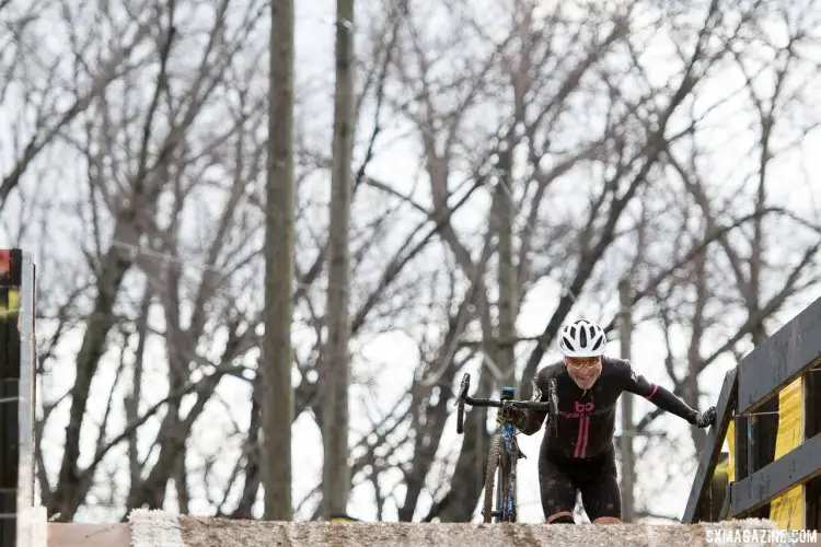 Whitney Fanning on his way to second in the Masters 70-74. 2017 Cyclocross National Championships, Masters Men 70+. © A. Yee / Cyclocross Magazine