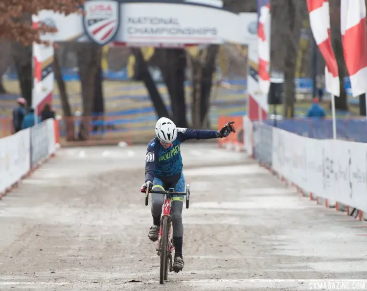 Schmid wins his second title in a row. 2017 Cyclocross National Championships, Masters Men 70+. © A. Yee / Cyclocross Magazine