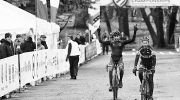 Maxx Chance (University of Colorado Boulder) takes the first title at the CX Nationals in Hartford in the Collegiate Men Club category. © Cyclocross Magazine