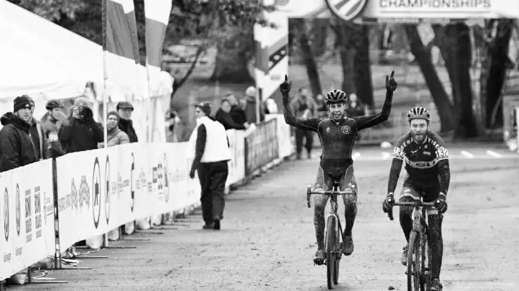 Maxx Chance (University of Colorado Boulder) takes the first title at the CX Nationals in Hartford in the Collegiate Men Club category. © Cyclocross Magazine