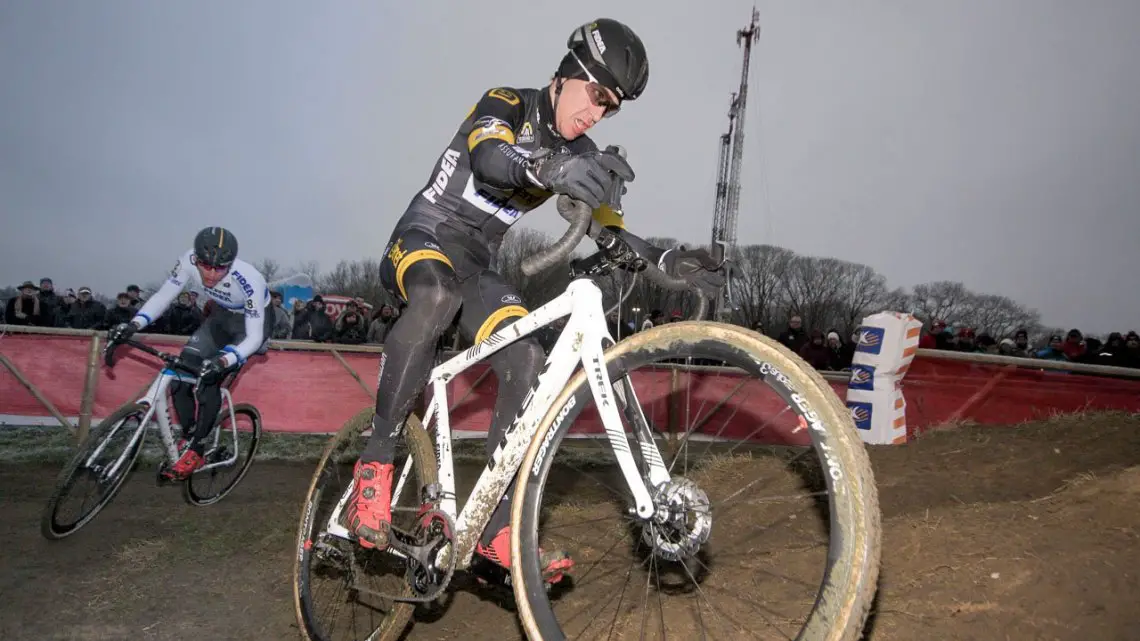 The two-man Telenet-Fidea Lions time trial blew apart but made a difference in the end. © C. Jobb / Cyclocross Magazine