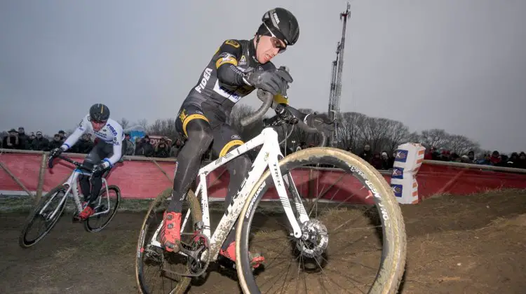 The two-man Telenet-Fidea Lions time trial blew apart but made a difference in the end. © C. Jobb / Cyclocross Magazine