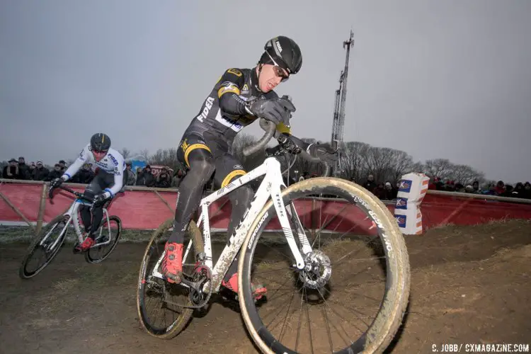 The two-man Telenet-Fidea Lions time trial blew apart but made a difference in the end. © C. Jobb / Cyclocross Magazine