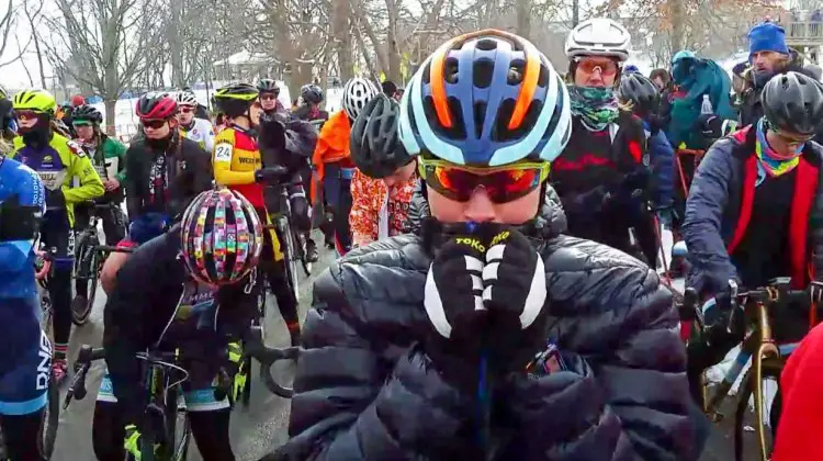 The front row racer and tire check at 2017 Cyclocross Nationals - Elite Women
