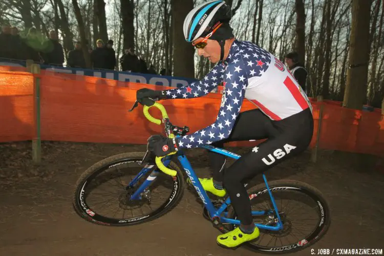 Newly-crowned U23 champion Lance Haidet was 33rd. 2017 Hoggerheide UCI Cyclocross World Cup. U23 Men. © C. Jobb / Cyclocross Magazine