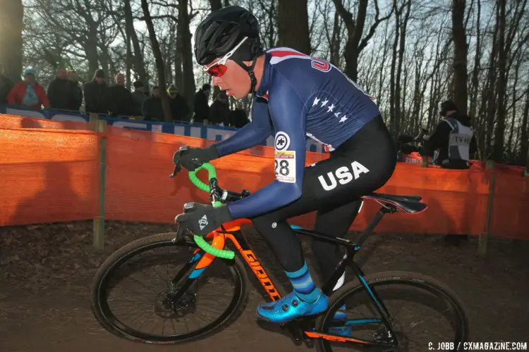 Maxx Chance tuned up for Worlds in Hoogerheide and finished 43rd. 2017 Hoggerheide UCI Cyclocross World Cup. U23 Men. © C. Jobb / Cyclocross Magazine