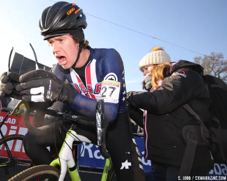 Petrov put in a big effort and it shows. 2017 Hoggerheide UCI Cyclocross World Cup. U23 Men. © C. Jobb / Cyclocross Magazine