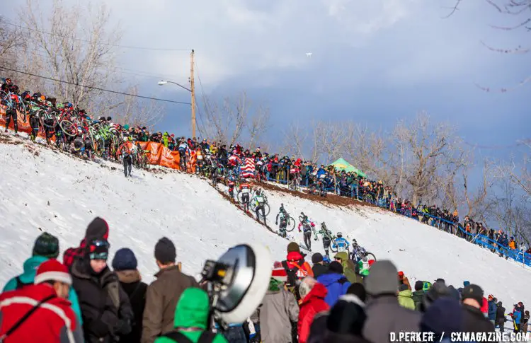 Both high and low lines were used by the racers. 2017 Cyclocross National Championships, © D. Perker / Cyclocross Magazine