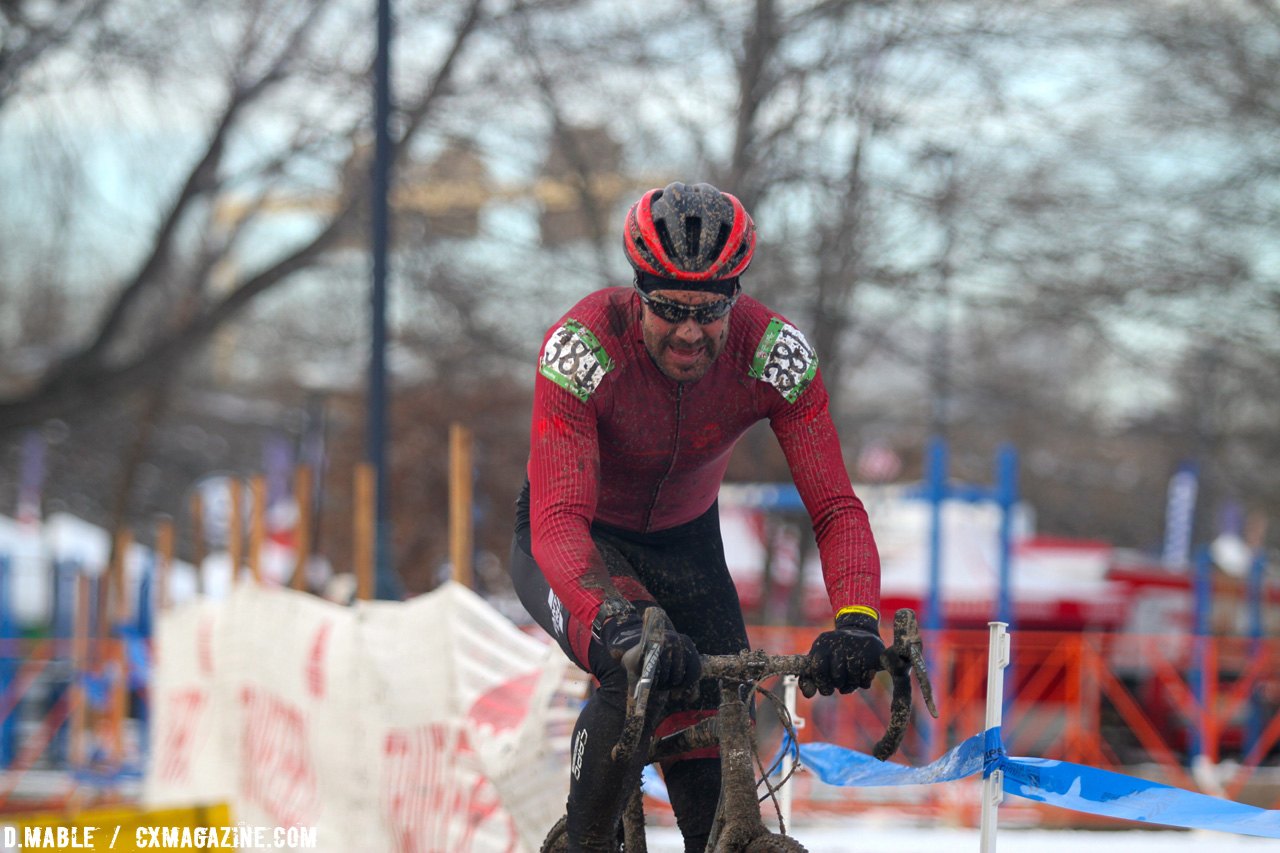 Justin Robinson would end the race in second. 2017 Cyclocross National Championships Masters Men 40-44. © D. Mable / Cyclocross Magazine