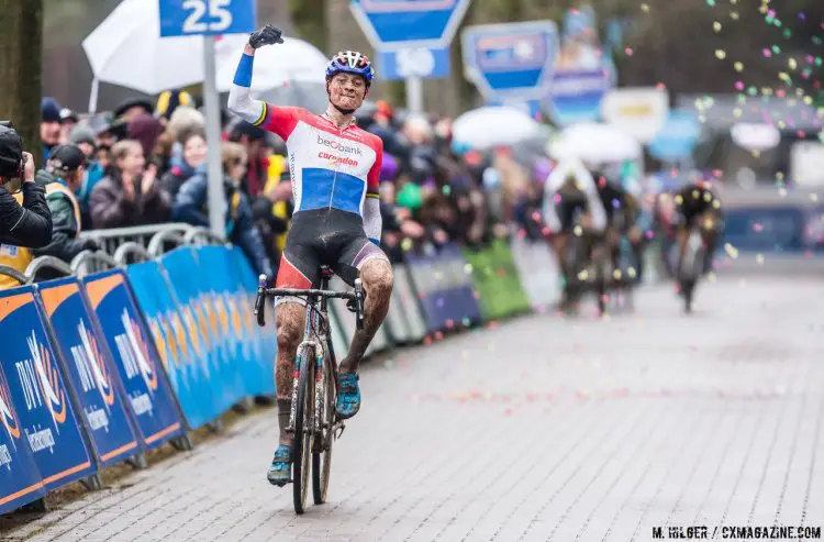 Mathieu van der Poel stays undefeated post-Worlds.2017 Krawatencross, Lille. © M. Hilger / Cyclocross Magazine