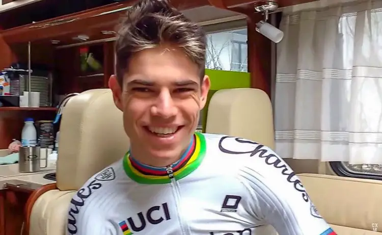 Wout van Aert readies for his CXM Interview: Post 2017 Worlds, Niels, Albert, Green Tires, Felt Bike