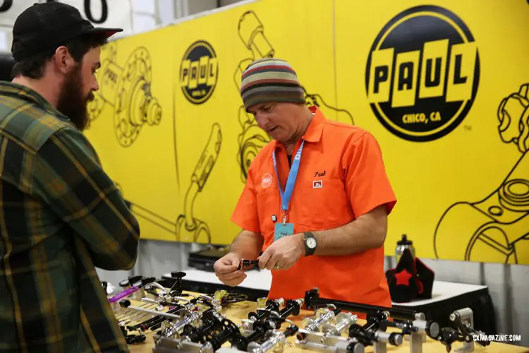 Discussing the finer points of their internal cam manufacturing. © C. Fegan-Kim / Cyclocross Magazine