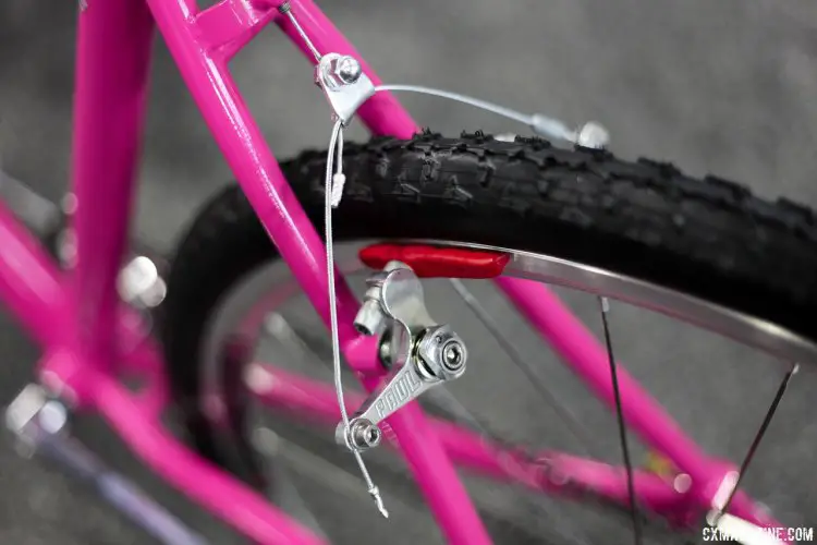 Dean Bikes titanium singlespeed cyclocross bike features Industry Nine wheels slowed by Paul Neo Retro cantilever brakes. NAHBS 2017. © C. Fegan-Kim / Cyclocross Magazine