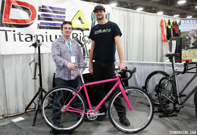 Dean Bikes shows off its eye-catching custom titanium cyclocross bike. NAHBS 2017. © C. Fegan-Kim / Cyclocross Magazine