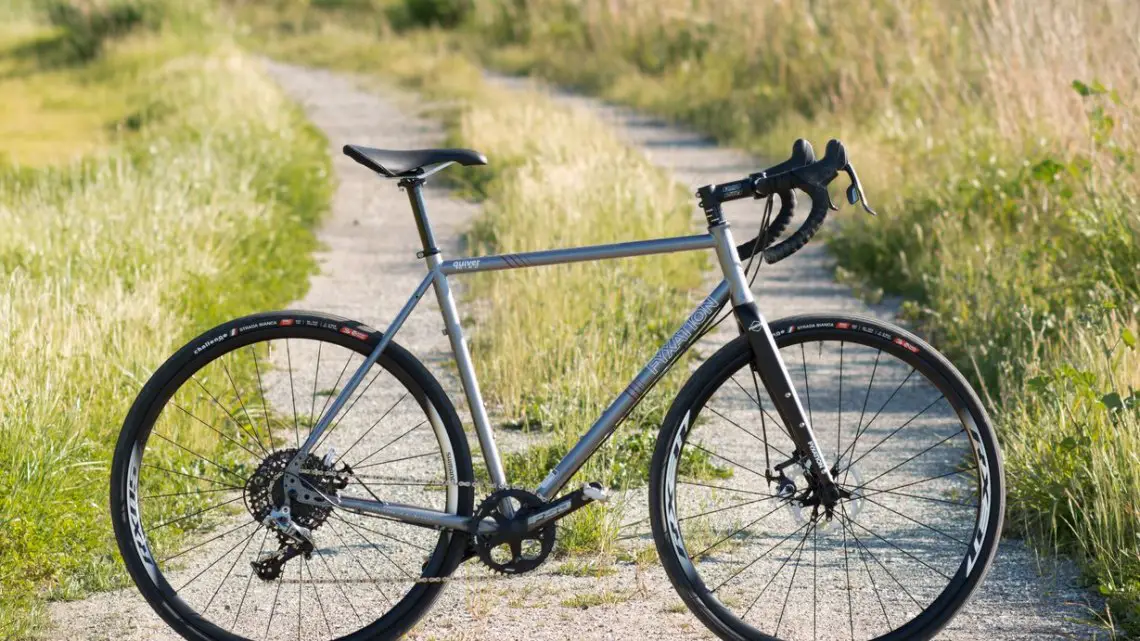 The Quiver Disc demonstrates Fyxation is serious about getting out of the urban environment, and it does well exploring outside the beaten path. You'll want bigger rubber for rockier gravel or trails. © Cyclocross Magazine