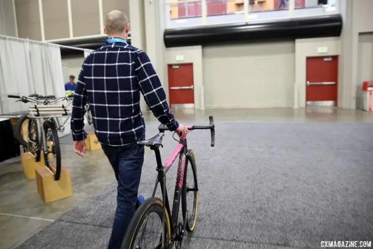 Matt Appleman offers door-to-door service for our photographer at NAHBS 2017. © C. Fegan-Kim Cyclocross Magazine