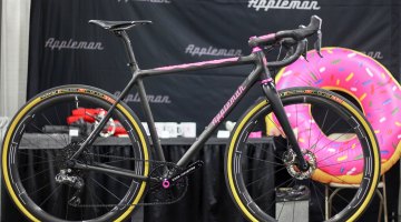 Matt Appleman's Pink Doughnut gravel bike was built for the show, but all of Appleman's frames are custom, including custom-made carbon tubes for each rider. NAHBS 2017. © C. Fegan-Kim Cyclocross Magazine