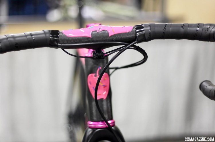 Matt Appleman's Pink Doughnut gravel bike. Could we call it an apple fritter? NAHBS 2017. © C. Fegan-Kim Cyclocross Magazine