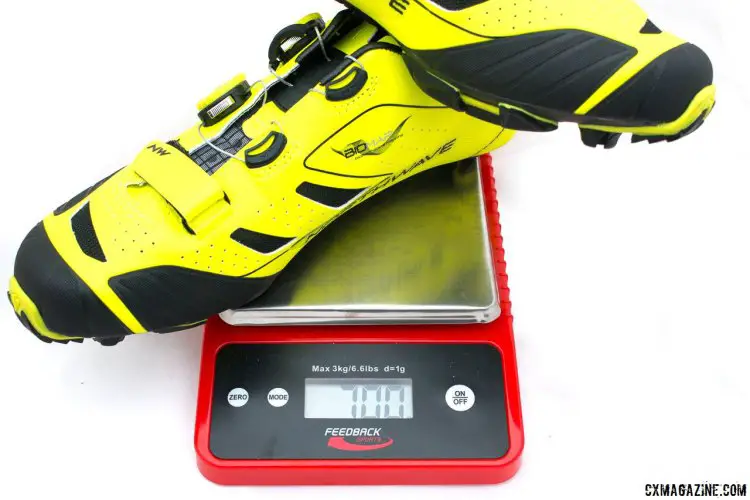 Northwave Extreme XC mountain bike shoes tip the scales at 700g exactly for size 45. © Cyclocross Magazine