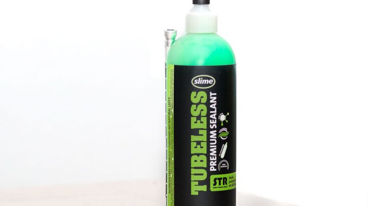 Slime's new STR tubeless sealant is hard to miss on store shelves, and should make finding your leak pretty easy. Slime Tubeless Ready. © Cyclocross Magazine