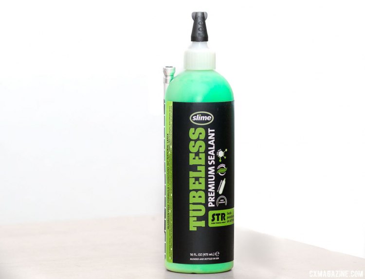 Slime's new STR tubeless sealant is hard to miss on store shelves, and should make finding your leak pretty easy. Slime Tubeless Ready. © Cyclocross Magazine