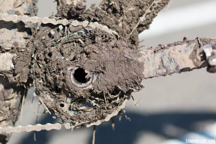 There's just one chainring behind the mud. Wilier Triestina Jaroon + drop bar plus bike. © Cyclocross Magazine
