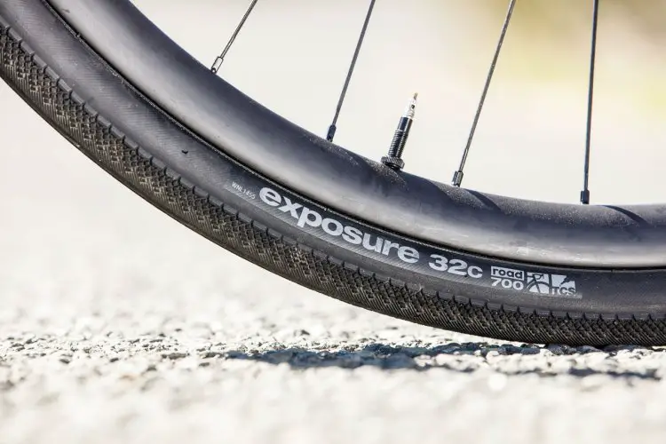 WTB's 32c Exposure TCS road/gravel tire is WTB's narrowest tubeless knobby. © Cyclocross Magazine