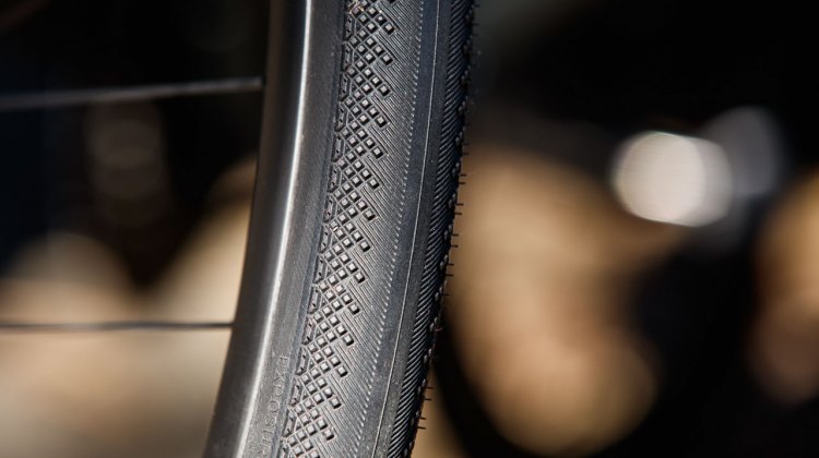 WTB's 32c Exposure TCS road/gravel tire is tubeless and gives road bike and older cyclocross bike owners a better chance for an Exposure tire that fits the frame or (long-reach) brake. © Cyclocross Magazine
