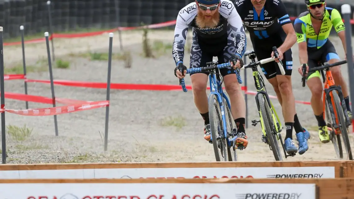 Marion leading Decker and Richey in the race for third. 2017 Sea Otter Classic cyclocross race. © J. Silva / Cyclocross Magazine