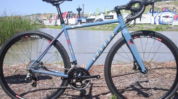 The all-new Rada from VooDoo Cycles pairs a Reynolds 853 steel frame with a carbon fork and runs hydraulic disc brakes with room for 40c tires. 2017 Sea Otter Classic. © G. Kato / Cyclocross Magazine