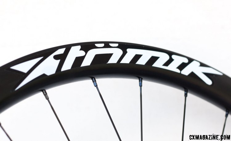 Atomik's carbon rims are sourced from Asia and have five color choices for the graphics. © Cyclocross Magazine