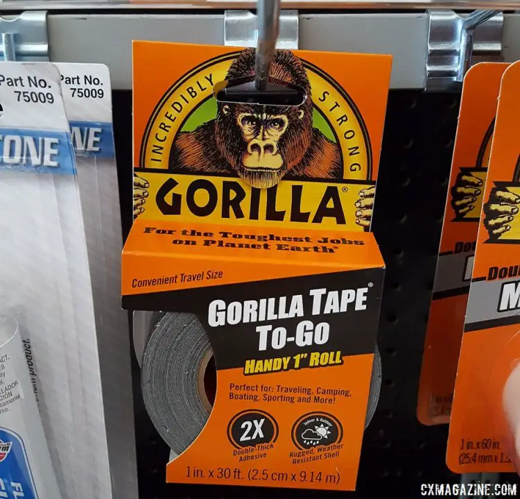 Doing a DIY tubeless conversion, or out of tubeless tape? Gorilla Tape is an old fall-back option, available at any auto parts store. © Cyclocross Magazine