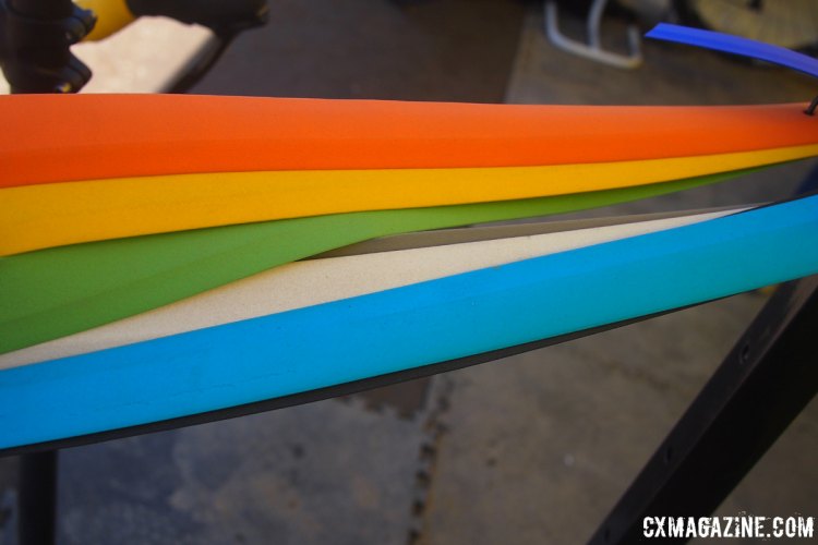 ESI bar wrap is available in quite a few colors including the ever popular black, white and red. Sea Otter Classic 2017 © Cyclocross Magazine