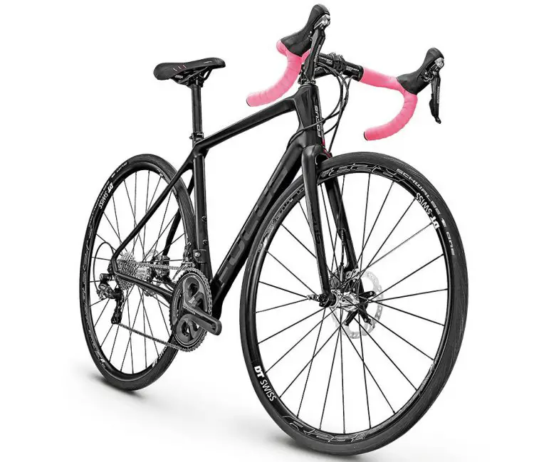 Focus Bikes' Paralane Donna women's model takes the smaller frame and adds women-specific touch points.. 